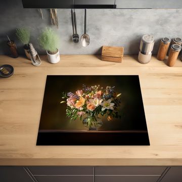 Protection plaque induction - Verres - Fleurs - Bouquet - Couleurs