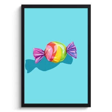 Cadre Photo - Bleu - Bonbons - Arc-en-ciel