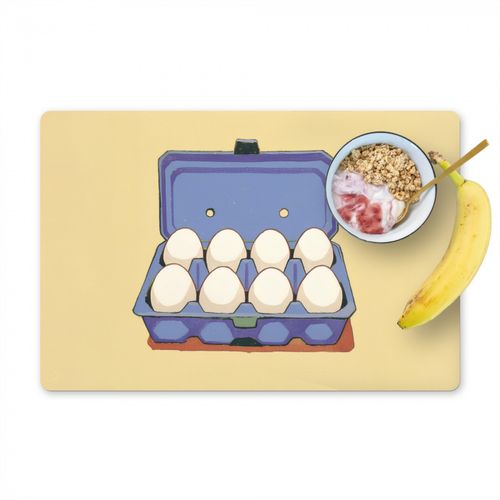 Sets de table - Oeufs - Boîte - Minimaliste - Bleu