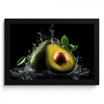 Cadre Photo - Avocat - Légume - Feuille - Eau - Noir - Vert