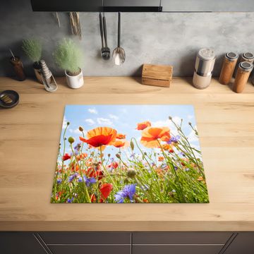 Protection plaque induction - Danse estivale des coquelicots et des bleuets