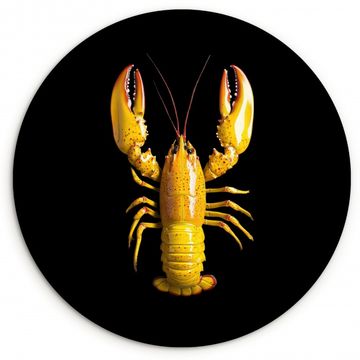 Tableau rond - Cancer - Jaune - Points - Solide