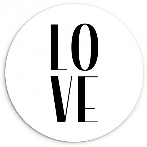 Tableau rond - Aimer la typographie