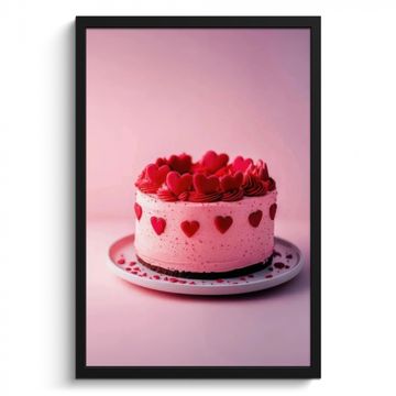 Cadre Photo - Gâteau - Coeur - Rose