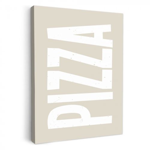 Tableau sur toile - Pizza - Décoration - Japandi - Blanc
