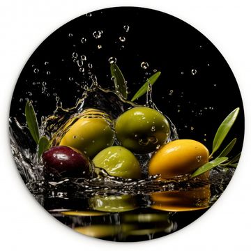 Tableau rond - Olives - Vertes - Eau - Noires
