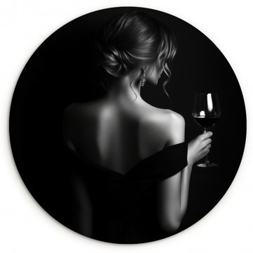 Tableau rond - Femme - Vin - Robe