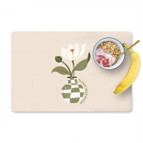 Sets de table - Fleur - Blanche - Vase - Citation