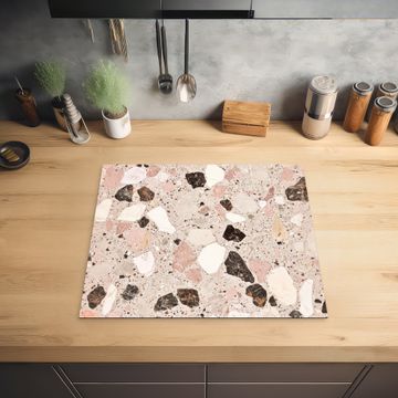 Protection plaque induction - Léger - Rose - Terrazzo - Pierres
