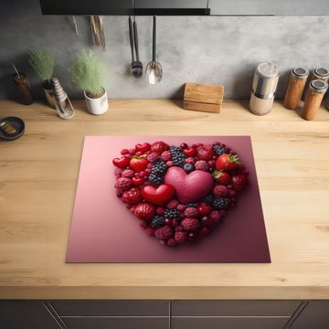 Protection plaque induction - Fruits - Coeurs - Fraises - Framboises - Myrtilles
