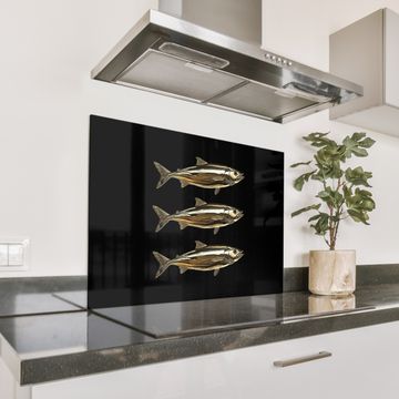 Fond de hotte - Poissons - Or - Noir