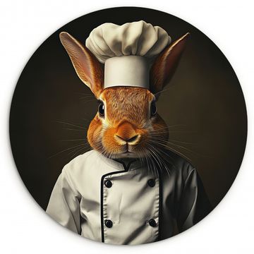 Tableau rond - Lapin - Cuisinier - Animal