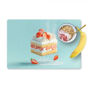 Sets de table - Crème fouettée - Gâteau - Bleu - Aliments