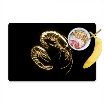 Sets de table - Crevettes - Noir - Or - Animaux