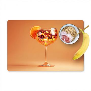 Sets de table - Boisson - Orange - Paillettes - Disco