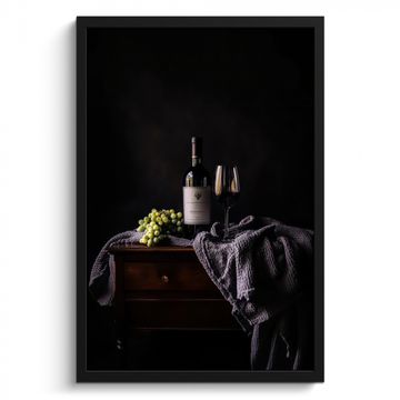 Cadre Photo - Raisins - Vin - Rouge - Table