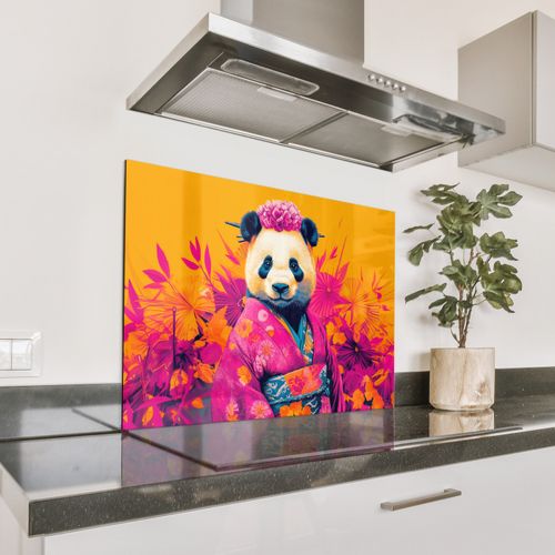 Fond de hotte - Kimono - Rose - Panda - Couronne de fleurs