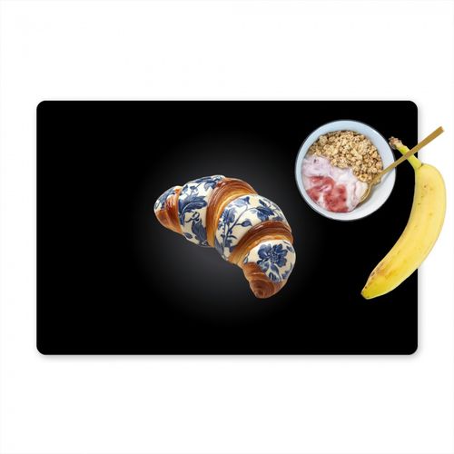 Sets de table - Croissant - Motif floral - Bleu de Delft