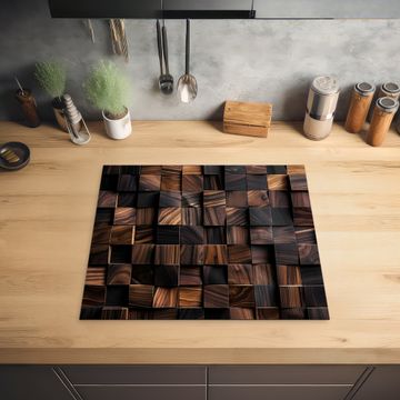 Protection plaque induction - Mosaïque de textures de bois