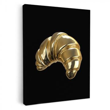 Tableau sur toile - Croissant - Pain - Or - Noir