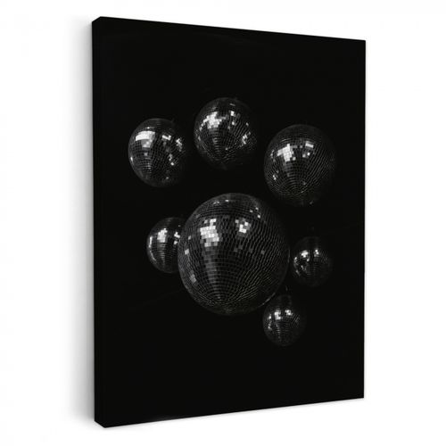 Tableau sur toile - Boules de discothèque - Minimaliste - Noir
