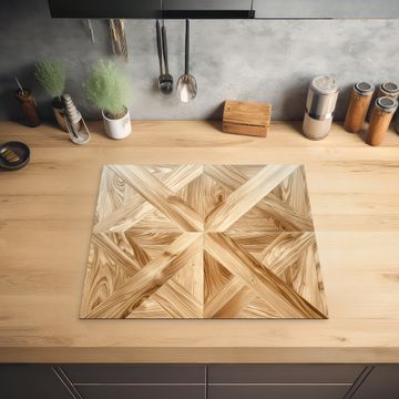 Protection plaque induction - Différents grains de bois en chevrons