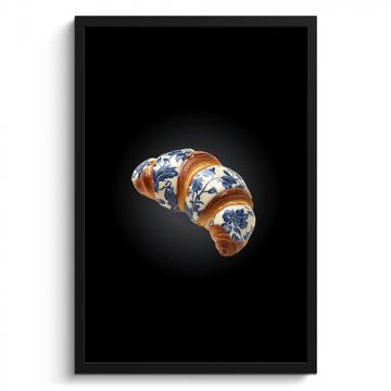 Croissant - Motif floral - Bleu de Delft