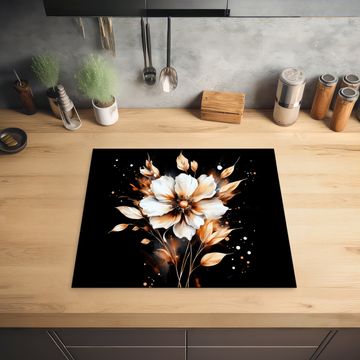 Protection plaque induction - Fleur - Peinture - Or - Graffiti - Moderne