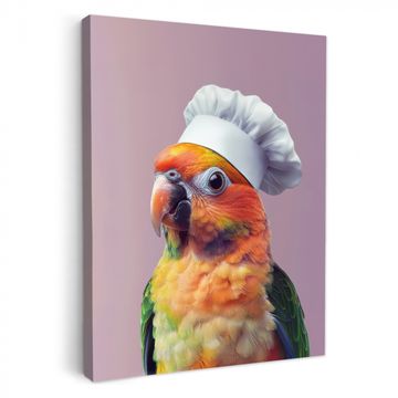 Tableau sur toile - Perroquet - Toque - Curieux - Oiseau