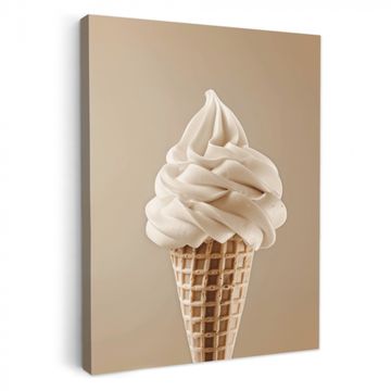 Tableau sur toile - Glace - Glace à l'italienne - Crème - Corne - Beige