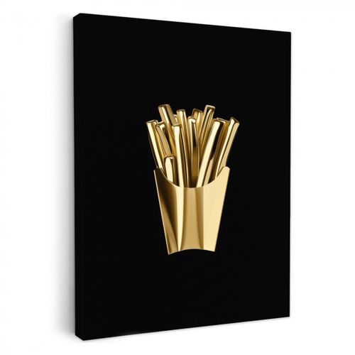 Tableau sur toile - Frites - Or - Chrome - Alimentation