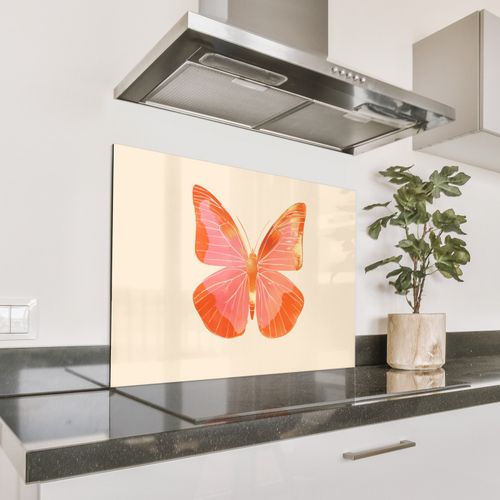 Fond de hotte - Papillon - Minimaliste - Rose