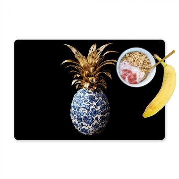 Sets de table - Ananas - Motif floral - Or - Delftware