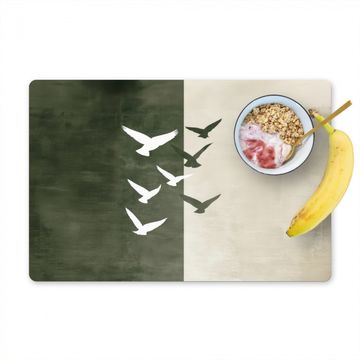 Sets de table - Japandi - Oiseau - Vert