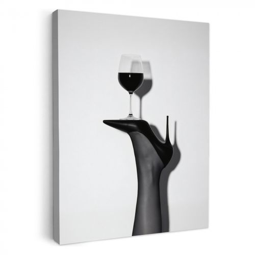 Tableau sur toile - Talon - Vin - Minimaliste - Noir