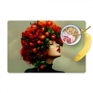 Sets de table - Femme - Pommes - Rouge - Feuilles