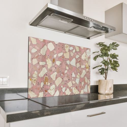 Fond de hotte - Rose - Décoration - Pierres - Terrazzo