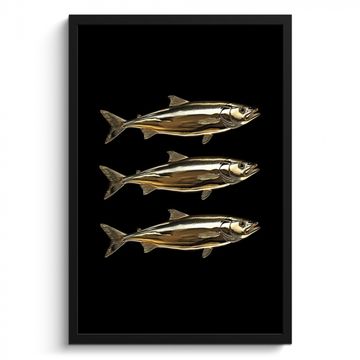 Cadre Photo - Poissons - Or - Noir