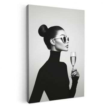 Tableau sur toile - Femme - Champagne - Moderne