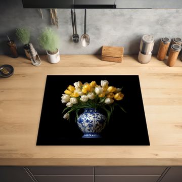 Protection plaque induction - Jaune - Tulipes - Vase - Fleurs