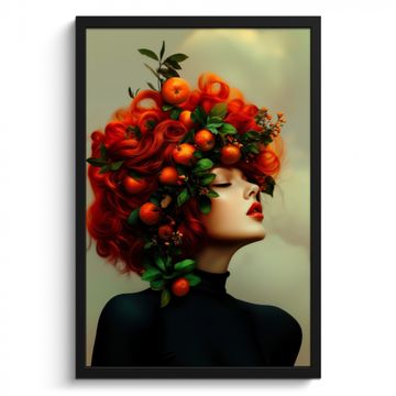 Cadre Photo - Femme - Pommes - Rouge - Feuilles