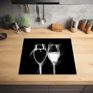 Protection plaque induction - Toast noir et blanc