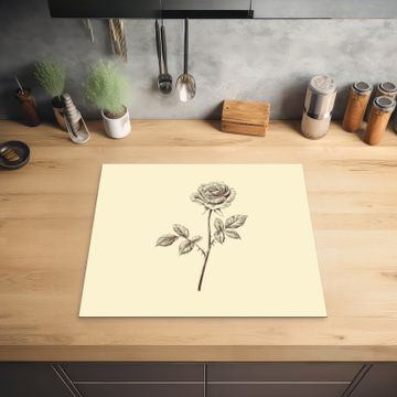 Protection plaque induction - Illustration - Noir - Rose