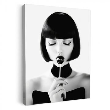 Tableau sur toile - Femme - Lolly - Noir - Blanc