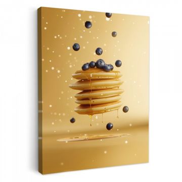 Tableau sur toile - Crêpes - Aliments - Miel - Jaune