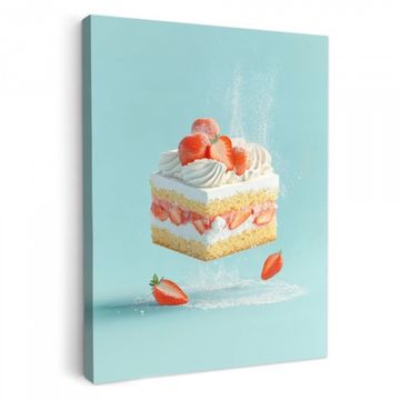 Tableau sur toile - Crème fouettée - Gâteau - Bleu - Aliments