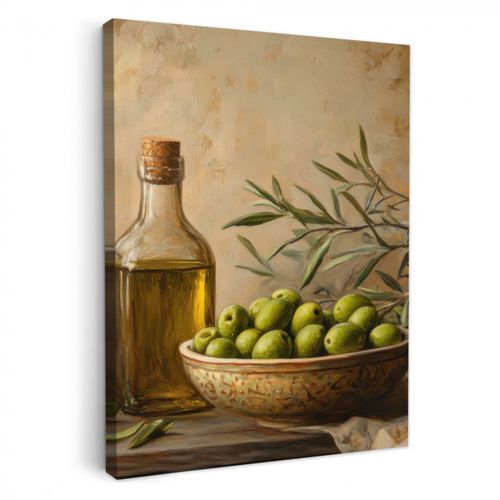 Tableau sur toile - Olives - Nature morte - Vintage