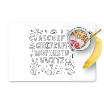 Sets de table - Illustration alphabet avec lapins noir et blanc