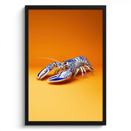 Cadre Photo - Homard - Bleu de Delft - Bouclier - Dur - Orange