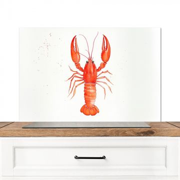 Fond de hotte - Homard - Aquarelle - Orange